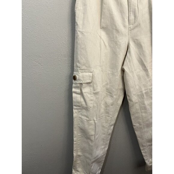 Converse Linen Blend Cargo Pants High Waist Beige Size 2 Short - Picture 3 of 13